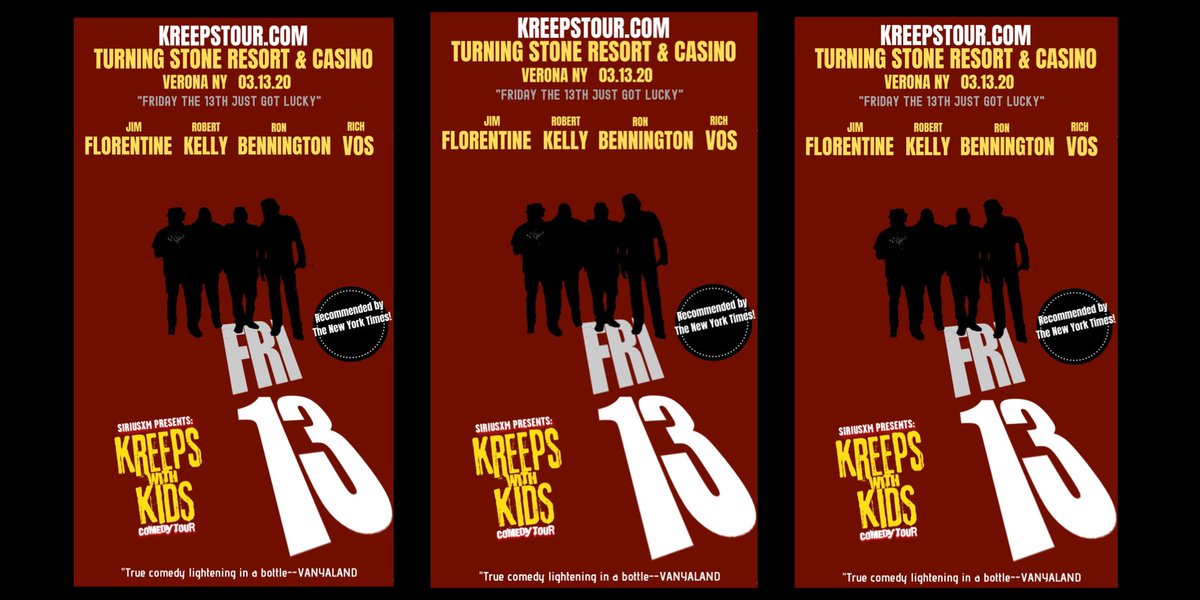 This Friday, <a href="/TurningStone/">Turning Stone Resort</a> with <a href="/KreepsWithKids/">Kreeps With Kids Tour</a> Tour! Don’t miss out!