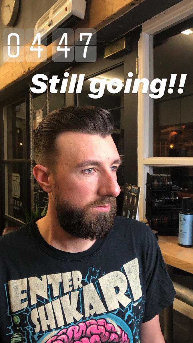 NorthBarbers's tweet photo. Can’t believe it’s been a whole year since we went 24hours in the barber shop!

Working for free &amp; donating all monies to these two amazing local charities @StPetrocks @Dream_A_Way 
Time to start planning another big event maybe?? 🤔
.
#24hours #localcharities 
@smallbizshoutUK https://t.co/cHFULiy2vY