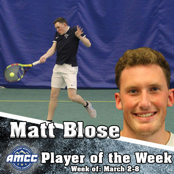 Mounties_Sports's tweet photo. MTEN | So. Matt Blose has been named the AMCC Player of the Week. Blose went undefeated in two matches over the weekend. His 4-0 record included two wins at #1 Singles and two wins at #2 Doubles. https://t.co/EQvGI94ntz