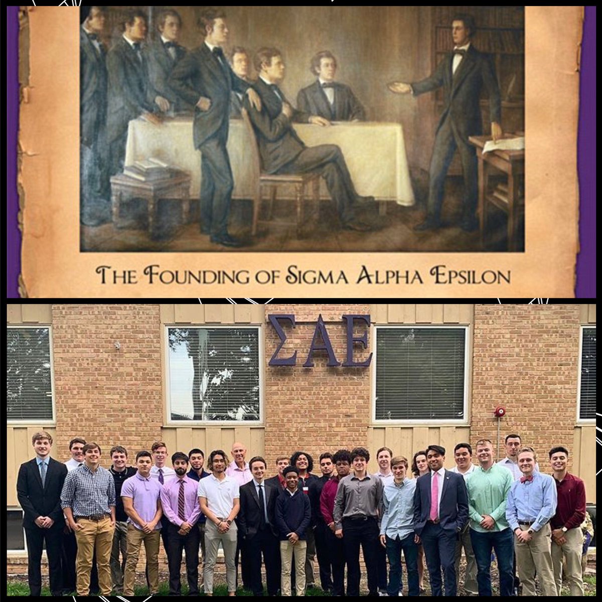 March 9th 2020, 164 great years of Sigma Alpha Epsilon. Friends came together to become brothers, forming gentlemen that hold themselves to the highest standard of scholarship, leadership, service, and brotherhood. ΦΑ gentlemen, enjoy the day.