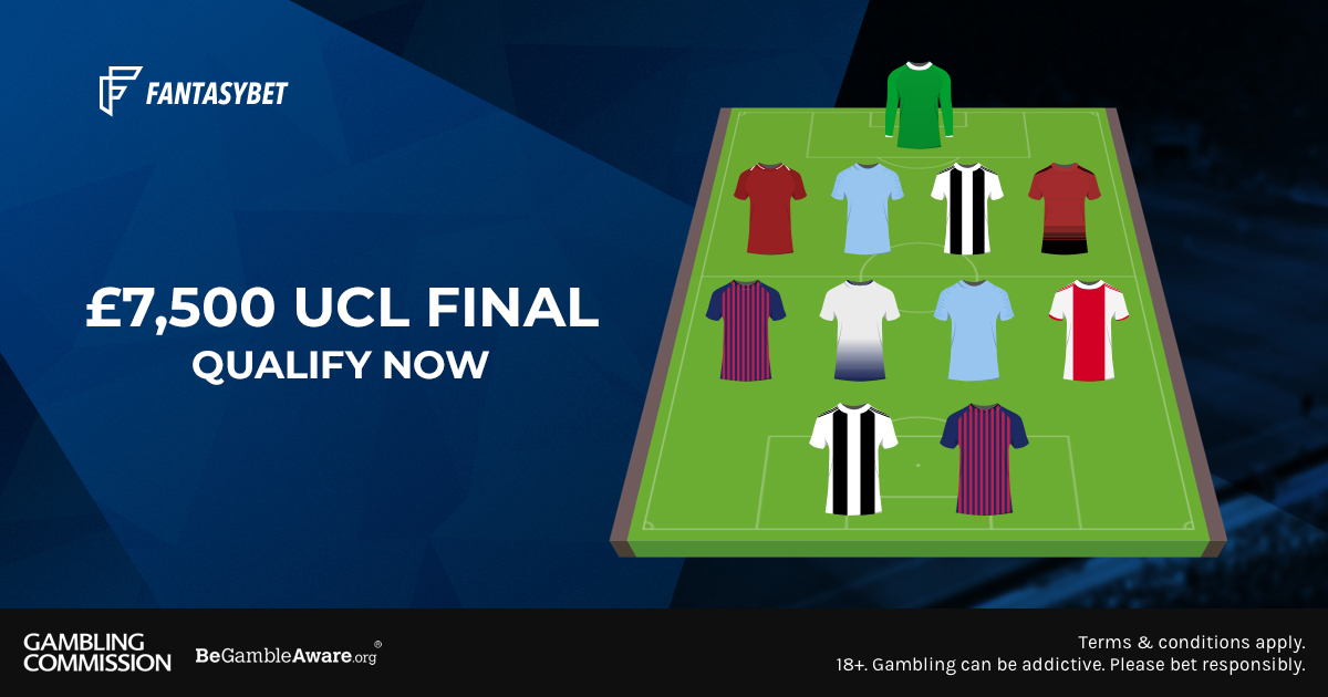 fantasy_bet's tweet photo. Did you know? 🤔

We have set up £7,500 game for the CL Final, and you can qualify for only £11 today or tomorrow! 😉

RBL v TOT qualifier ➡️ https://t.co/tqMUiIq1qm
LIV v ATM qualifier ➡️ https://t.co/e431CpUrBK

Enter the games and add extra excitement to watching football 😎 https://t.co/Y7TRvu44mw