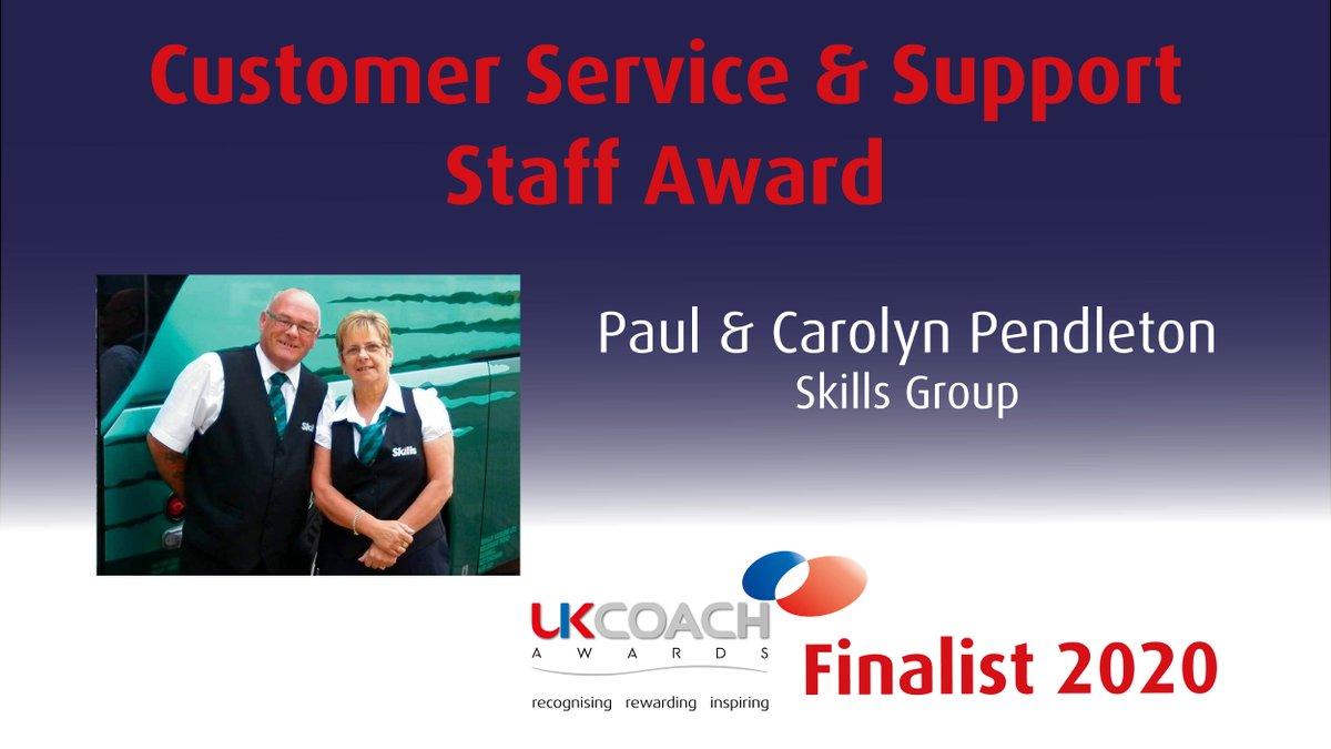 Finalists for the Customer Service &amp; Support Staff Award are... 

Paul &amp; Carolyn Pendleton
<a href="/SkillsHolidays/">Skills Holidays</a>

CONGRATULATIONS PAUL &amp; CAROLYN! 

#UKCA20 #CoachWinners