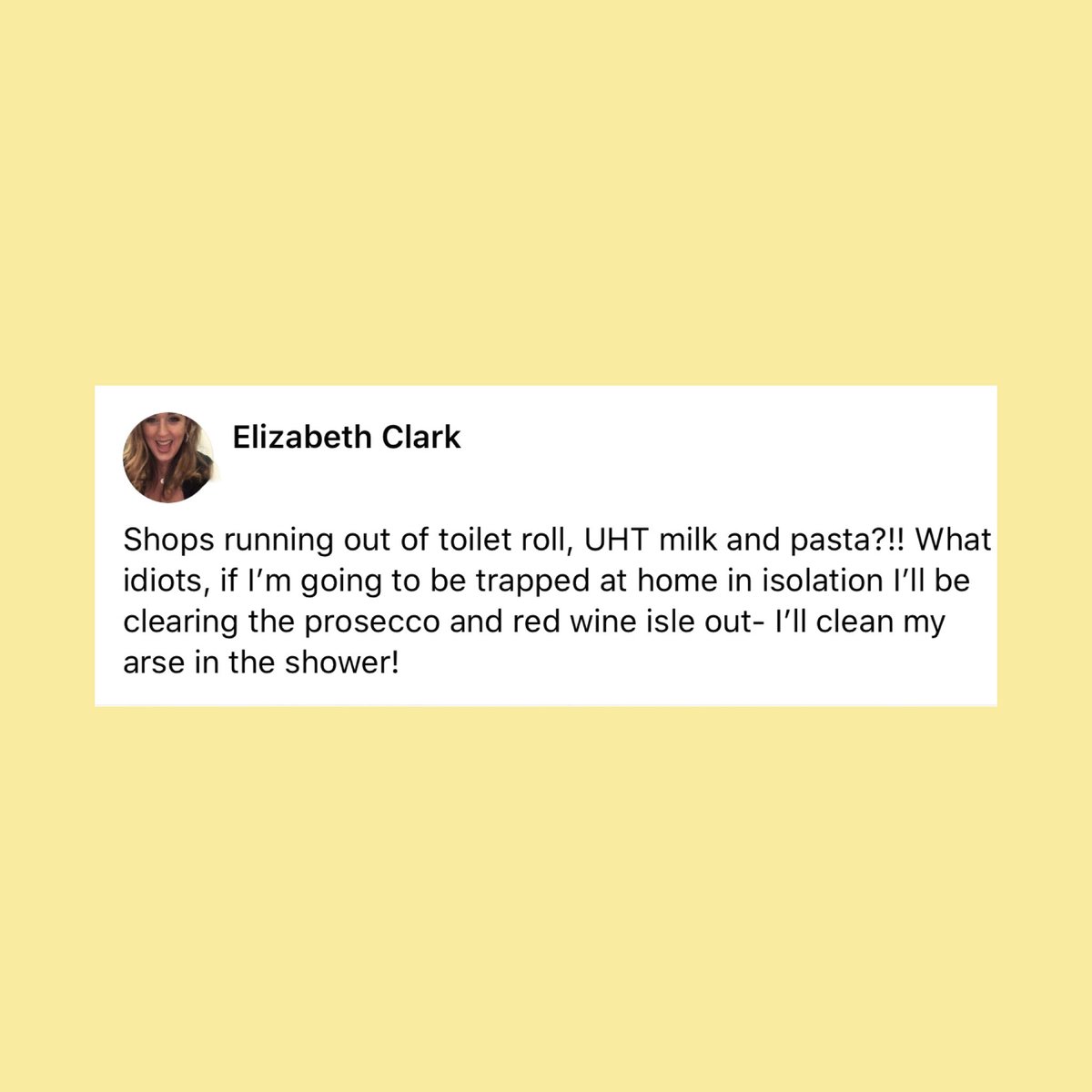 uniquesocialuk's tweet photo. ๐๐๐ Whoโs with Elizabeth? ๐๐ท๐ฅ๐พ
#funny #meme #winelovers
#coronavirus #coronavirusmeme #laugh #positivefun #funnymeme #toiletroll #wine #prosecco #proseccolovers #panicbuyinguk
#COVID19 https://t.co/YupaI7doEC