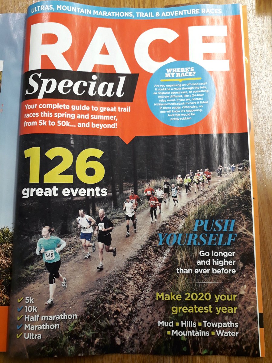 Mchbiker's tweet photo. My favourite trail race #Wigantrail10k in my favourite mag this month 😊 @TrailRunningMag #2favs #wiganpie https://t.co/mjohXWk8Hc