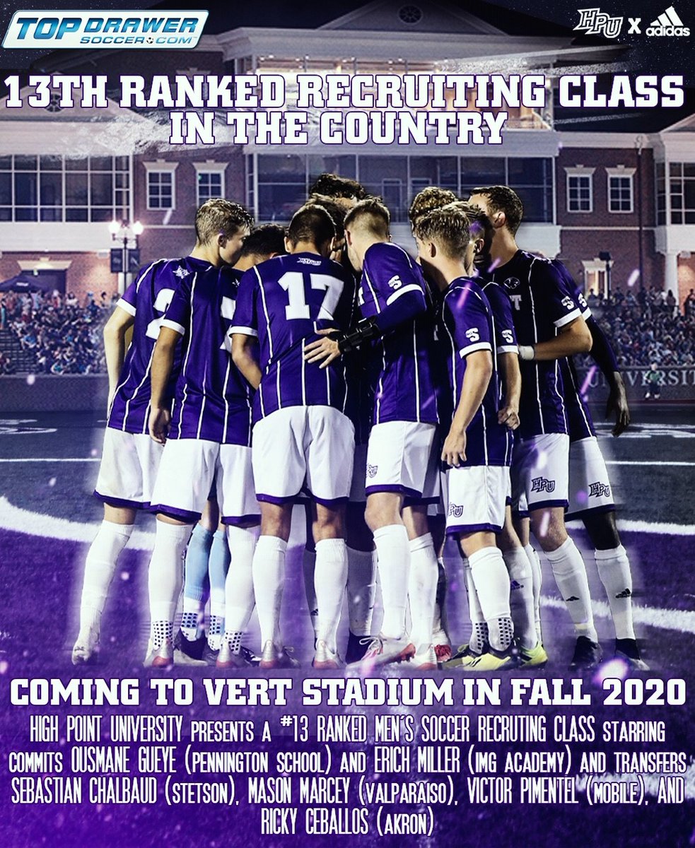 HPUMSOCCER's tweet photo. BREAKING NEWS: @TopDrawerSoccer places @HighPointSports Men's Soccer Recruiting Class as 13th best in the Country in March 9th edition of rankings. #GoHPU

TDS Link 💲🔒: https://t.co/CvoJPLGCkF https://t.co/OMZdy51SlM