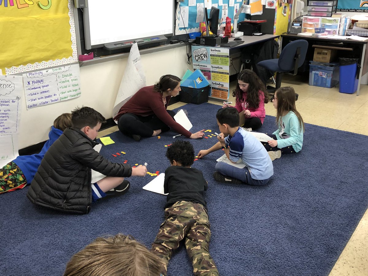 MrsMains's tweet photo. Meeting students needs through differentiated centers in 3C.  Impressed with how many equivalent fractions these students could make using the same group of chips! @MsCastrovinci @Hubbard_School https://t.co/6iMmZ9YMu9