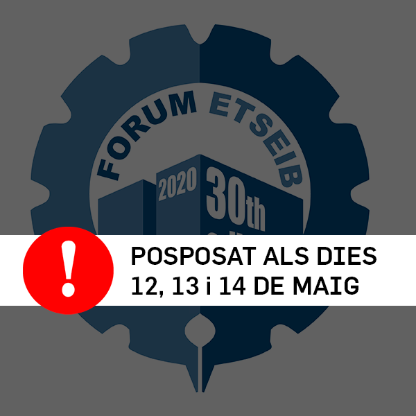 ETSEIB_UPC's tweet photo. POSPOSAT el @FORUMETSEIB 2020 ALS DIES 12, 13 i 14 DE MAIG! 
➡️Seguint el protocol d'actuació de @la_UPC, davant l'activació de l'alerta sanitària COVID-19, queden suspeses algunes activitats temporalment. https://t.co/JcR5XhO67M https://t.co/rtKIahoFGL