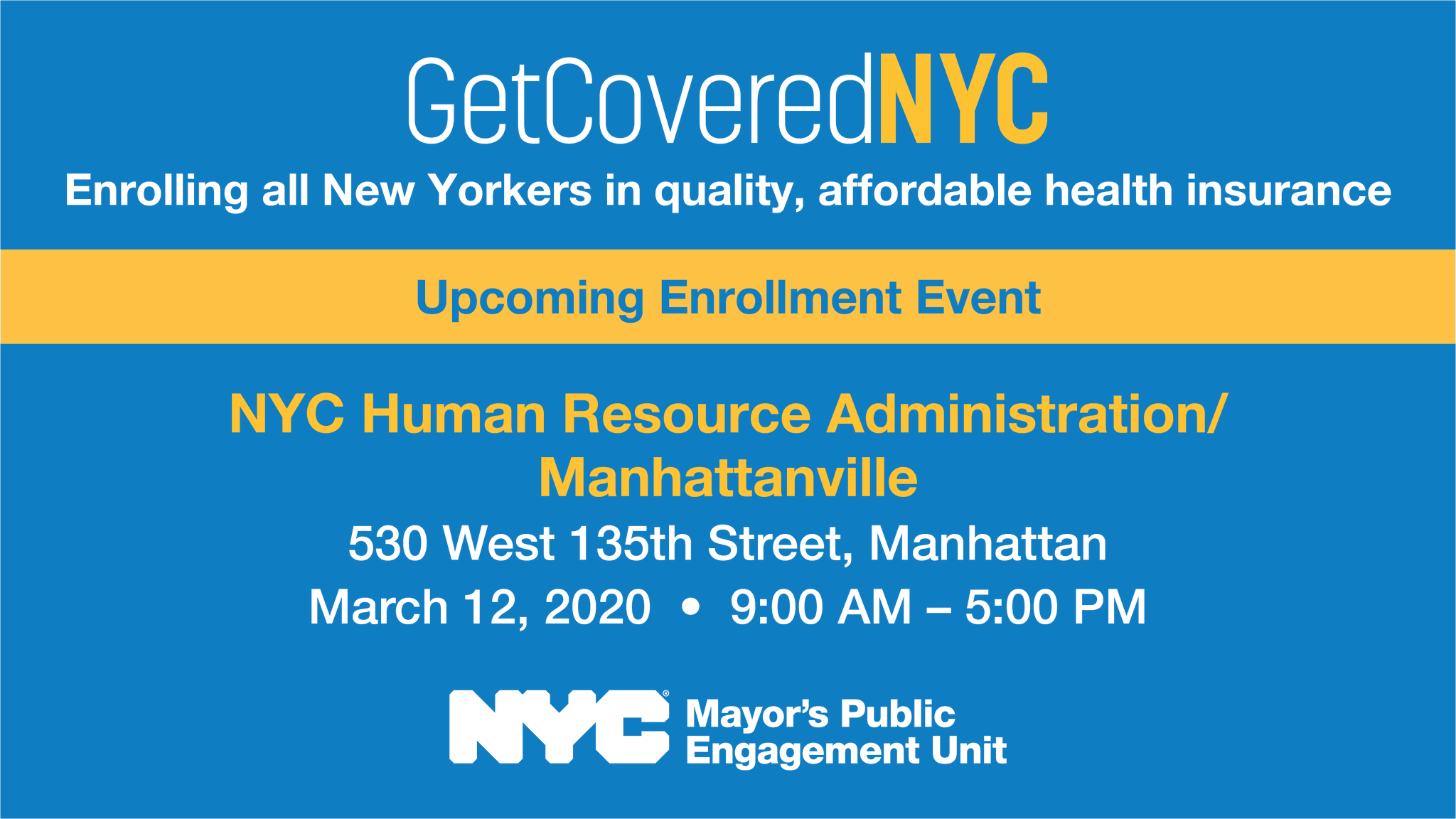 NYC Mayor's Public Engagement Unit on Twitter: "Get free in-person help ...