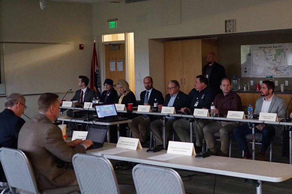 MoDNR's tweet photo. .@GovParsonMO’s Flood Recovery Advisory Working Group is meeting now. https://t.co/EHlBbMkn2B Watch live https://t.co/dsxn8DeiU2 #MoFlood #MoRecovery @RepBlaine @USGS @MoAgriculture https://t.co/ipdi00WYfY