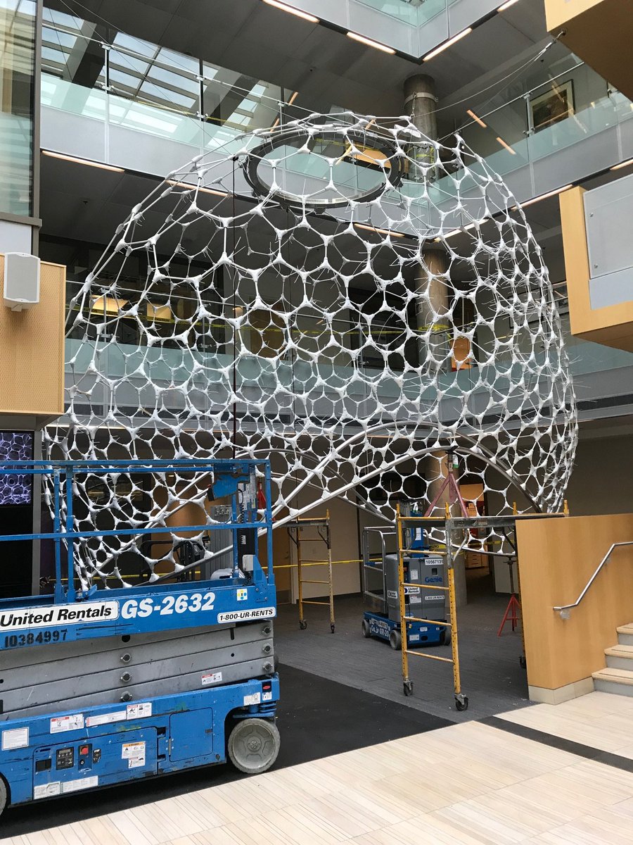 benzorn's tweet photo. It's very cool to have #MSAda in the Atrium of #MSBuilding99 where @MSFTResearch Redmond sits. It was really fun to see the painstaking work involved in constructing it. #art #technology #architecture https://t.co/u0M7iR35VY