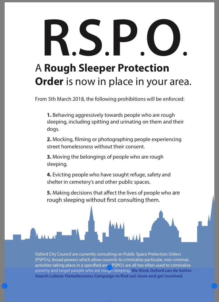 streetskitchen's tweet photo. We understand @haringeycouncil are now considering introducing #PSPO's  
PSPO's have consistently been used by councils as a method of enforcement &amp; criminalisation of #homeless people.
We view this as an attack on the 'homeless' community
We would rather see #RSPO's in place https://t.co/7eLYiBubEM