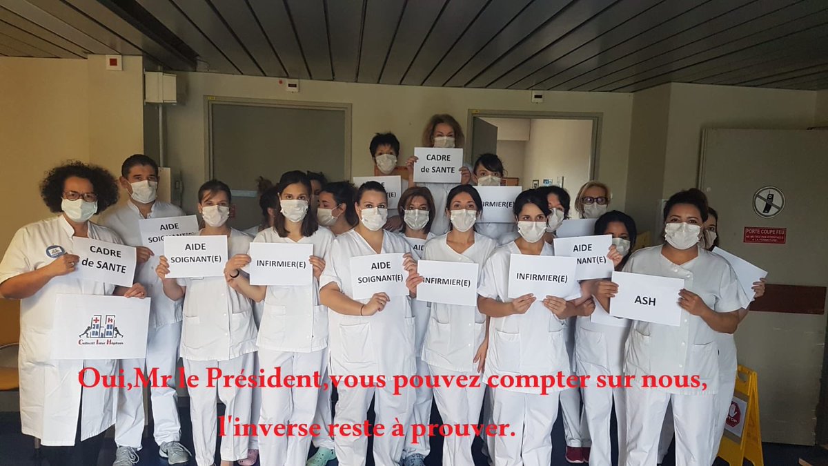 CollectInterHop's tweet photo. Oui, Mr le Président, vous pouvez compter sur nous, comme nous aimerions pouvoir compter sur vous ! @EmmanuelMacron 
#EnsembleSauvonslHopital
#ComptezSurNous https://t.co/stO0His5QK