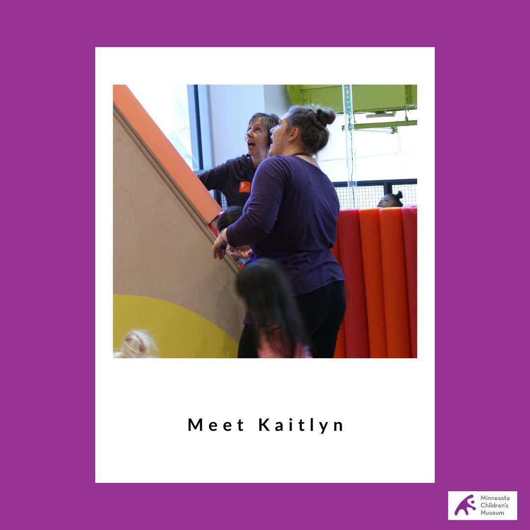 MCMVolunteer's tweet photo. VOLUNTEER SPOTLIGHT!

Meet Kaitlyn!

Volunteered at the museum for 1 month
Favorite part about volunteering: Engaging and playing with kiddos
Favorite way to play: Collaboration
Favorite color: Purple
Favorite animal: Cats

#volunteering
#MinnesotaChildren'sMuseum https://t.co/9aQEymloJx