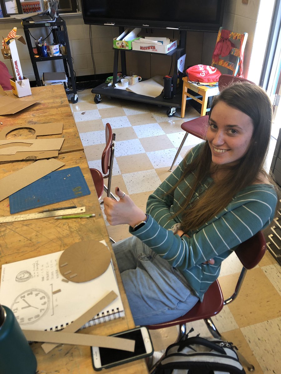 MsMayesTDHS's tweet photo. “I never thought I would actually have to find the circumference of a circle!!” -Rachel. Using math and other tools to build our collaborative sculptures in art II. #ghsbulldogs https://t.co/YFMEQQrJLT
