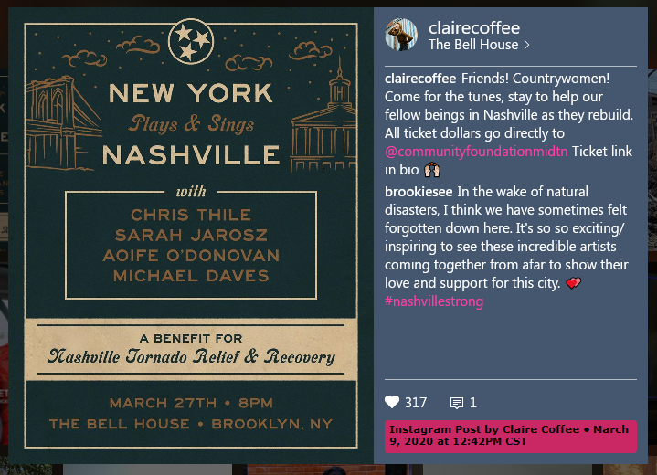 Ocelotl_Mx's tweet photo. @adaschade @sable677 @grimmswan @fans_coffee @msclairecoffee @ClaireCoffeeFan @clairecoffeebr @nadalindistheb1 @clairecoffee @NBCGrimm @XTaylover @HexenSchade @_AdalindSchade @TeamNadalind @BeebooGigi @FanClaireCoffee @NY_Islanders @Kaleighkav @MattDallas @norbertobarba @nbc #𝗖𝗹𝗮𝗶𝗿𝗲𝗖𝗼𝗳𝗳𝗲𝗲 Instagram 😊🌸😍🌹✨
📸|📹"Friends! Countrywomen! Come for the tunes, stay to help our fellow beings in Nashville as they rebuild. All ticket dollars go directly to @communityfoundationmidtn Ticket link in https://t.co/8moIo789yZ🙌🏻"
🗓️#March09th 2020🌟 https://t.co/4uIZeC4ljE