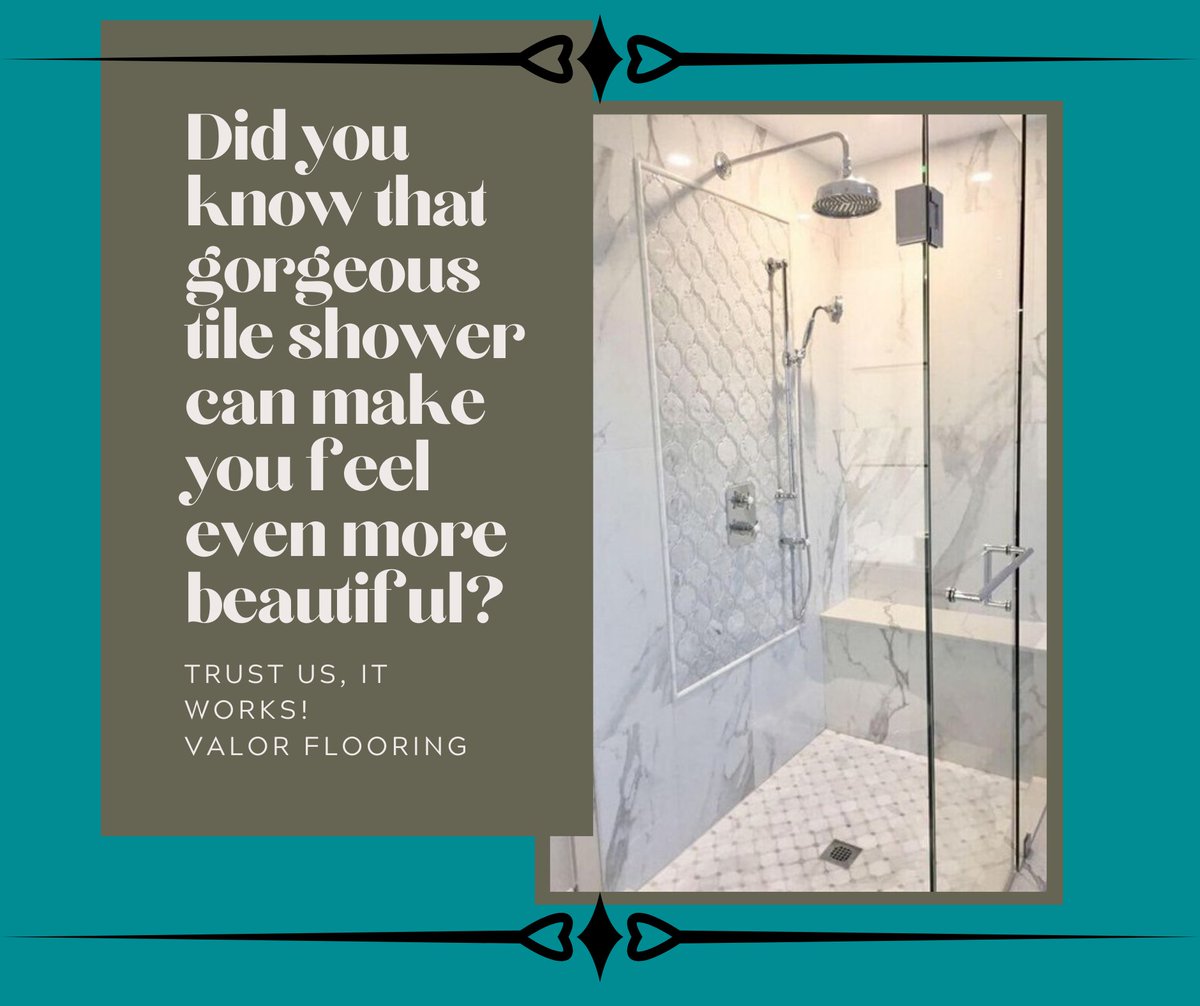 lifestylefloor9's tweet photo. Is your shower ready for an update? Let us help you design your custom tile shower!! Schedule your complimentary design consultation today!! #ValorFlooring #WeDoMoreWithYourFloors #Tile #CustomShowers https://t.co/o3dUafpecg