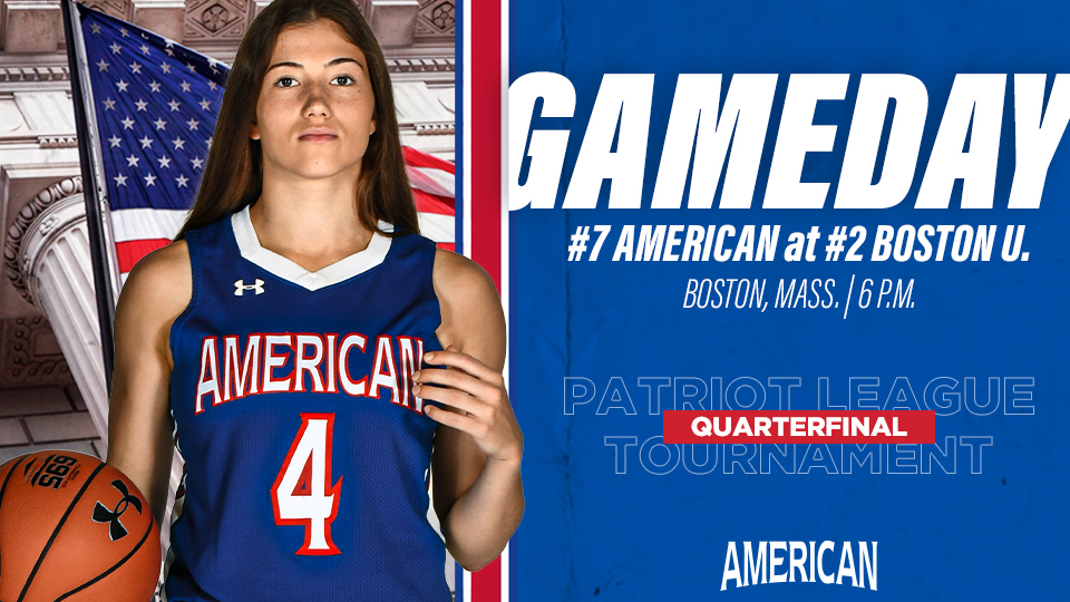 AU_WBasketball's tweet photo. #GAMEDAY | Tourney season. Game 2️⃣

#AUWBB 🆚 Boston U.
🕕 6 p.m.
📍 Case Gym (Boston)
📰https://t.co/yCShbcffAN
📊 https://t.co/eMT4rbGZOb
🖥️ https://t.co/XZdMrZfSn9

#CominDifferent #FPE
#AUEagles 🦅🏀 https://t.co/lEEnTc120C
