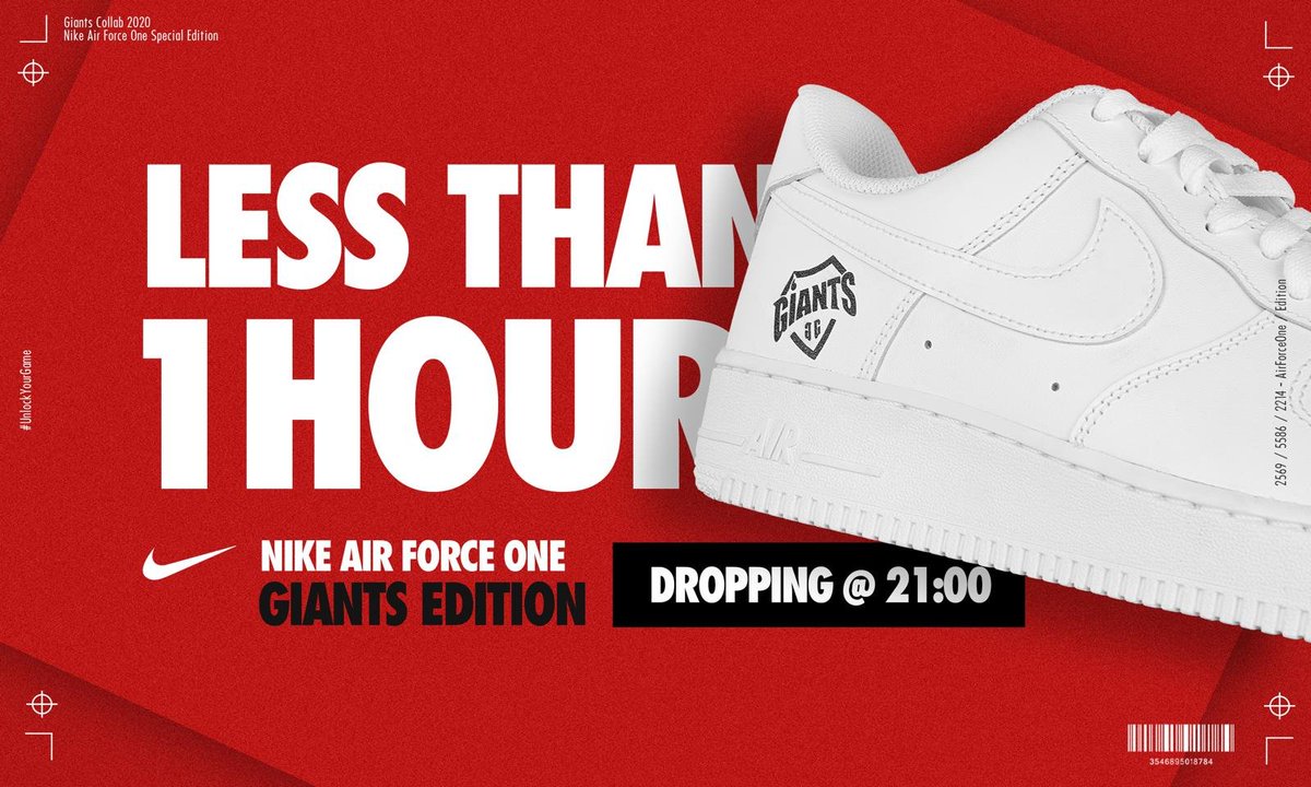 Giants on Twitter: "25 minutos para poder hacerte con tus Nike Air Force One Giants Edition. limitadas | 09/03 21:00 | #UnlockYourGame ➡️ https://t.co/UQ9es7YLh1 https://t.co/vvfhdZIXa4" / Twitter