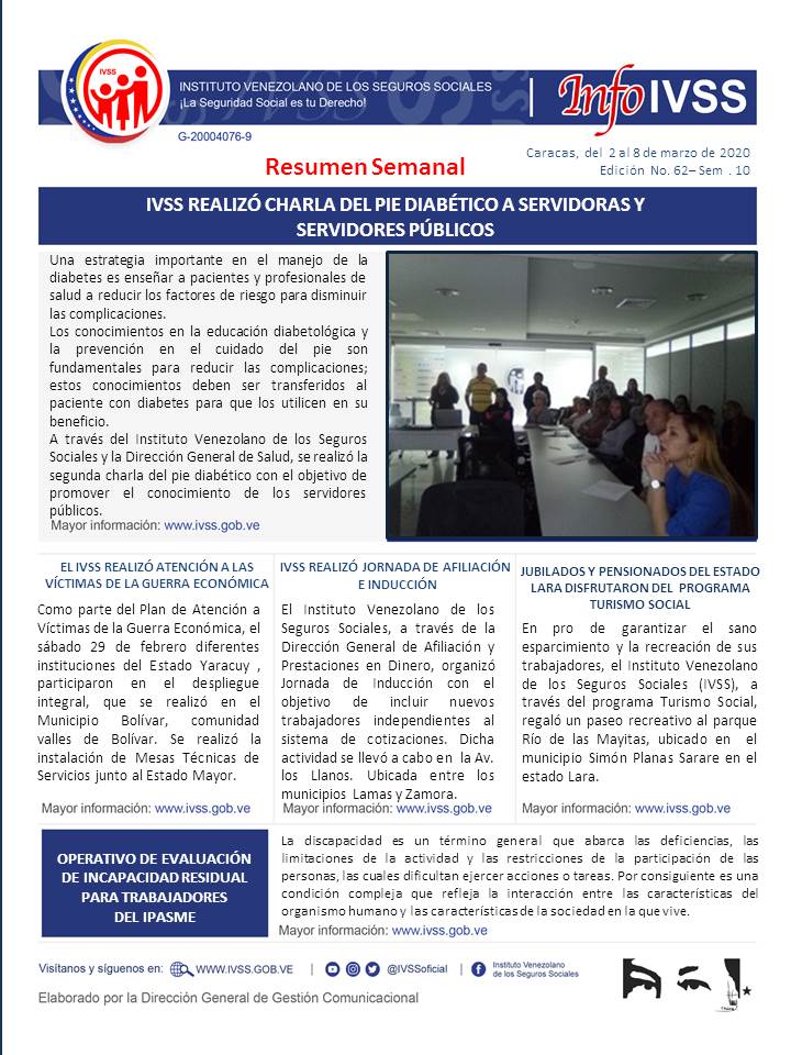 OficAdmTucupita's tweet photo. #InfoIVSS | Te invitamos a leer y compartir nuestro boletín informativo semanal desde el #2Mar al #8Mar.   #EscudoBolivarianoII2020 #PorUnSeguroMásSocial #MásSeguridadSocialParaElPueblo 
@magallyvina @NicolasMaduro @ConCiliaFlores 
 @psuvaristobulo https://t.co/7B4uDRDYx2