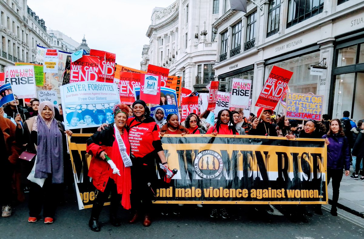 EveHowardUK's tweet photo. Solidarity at the #MillionWomenRise march in London. #MWR2020 #IWD2020 @SBSisters https://t.co/tjkJGTOSQL