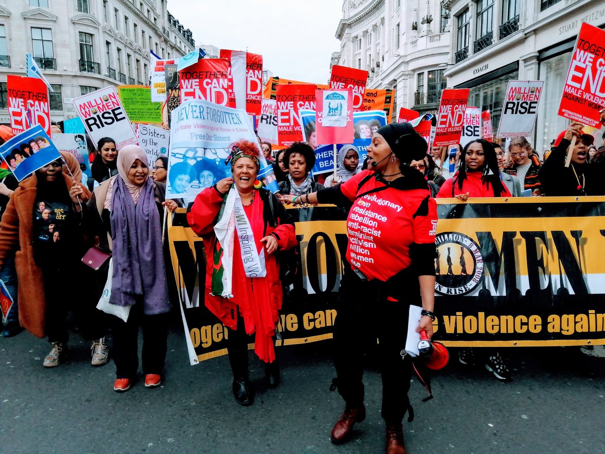 EveHowardUK's tweet photo. Solidarity at the #MillionWomenRise march in London. #MWR2020 #IWD2020 @SBSisters https://t.co/tjkJGTOSQL