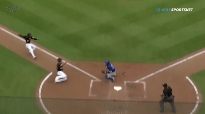 mike_petriello's tweet photo. It's been a minute since I've seen a good "two runners thrown out at home on the same play," uh, play. https://t.co/IL8Bo08CJu