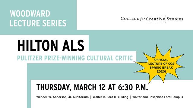 CCS_Detroit's tweet image. In addition to the Pulitzer Prize for Criticism in 2018, Hilton Als has received a Guggenheim Fellowship &amp;amp; the Langston Hughes Medal, among other honors.

Join us for the latest #WoodwardLectureSeries with #HiltonAls co-sponsored by Room Project 👏 👏 👏 

buff.ly/2qclwbq