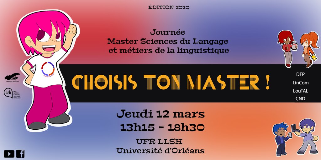 master_sdl's tweet photo. 🗣️ Venez nous rejoindre pour découvrir le Master Sciences du Langage le jeudi 12 mars de 13h15 à 18h30 ! #masterSDL #journéedesmasters https://t.co/mwIipxXmyd