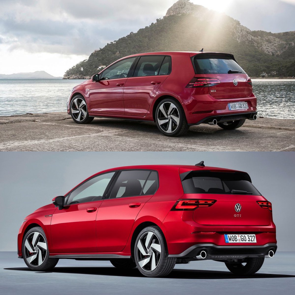 Motorscanuk's tweet photo. Top or bottom? The new VW Golf GTI. Let’s us know your thoughts
.
.
.
#vw #golf #gti #vwgolf #car #carnews #auto #instadaily #pictureoftheday https://t.co/pUFJ2da6ad