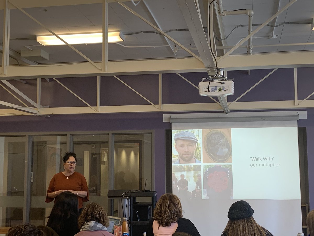 NehiyawSpirit's tweet image. Gayle sharing ‘walk with’ in her district SD43. ‘As educators we are good at problem solving but not at conflict’ - G. Bedard 
#identity
#conflict
#walkwith
@VSB39Indigenous @VSB39 @vsblearns