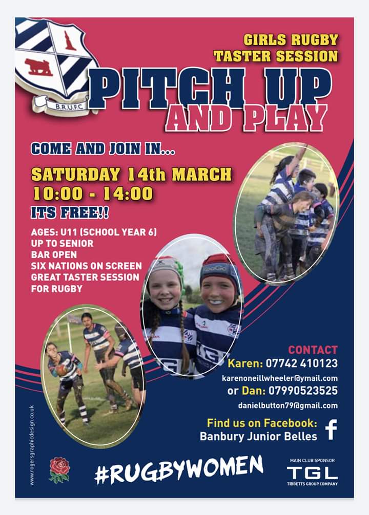 JuniorBelles's tweet photo. Hoping to see lots of girls on Saturday @BanburyRUFC @UkButton #thisgirlcan #oneclub https://t.co/SXJ4UQH5Vp