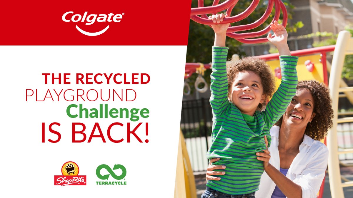 TerraCycle's tweet image. We've partnered once again with @Colgate and @ShopRiteStores to give schools the chance to win a recycled playground! Will your school be next? Learn more: ow.ly/nq2y50yH2Gz No Purch Nec, open to qualifying schools in select states. #colgatepartner