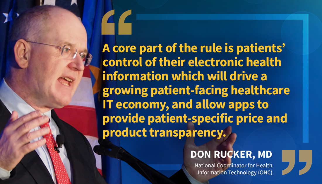 ONC_HealthIT's tweet photo. Learn how ONC's 21st Century Cures Act Final Rule puts patients in control of their electronic records – https://t.co/1n1MZrtTtP #PatientAccess #CuresRuleONC #CuresAct #HealthIT https://t.co/FEjU3xEhAn