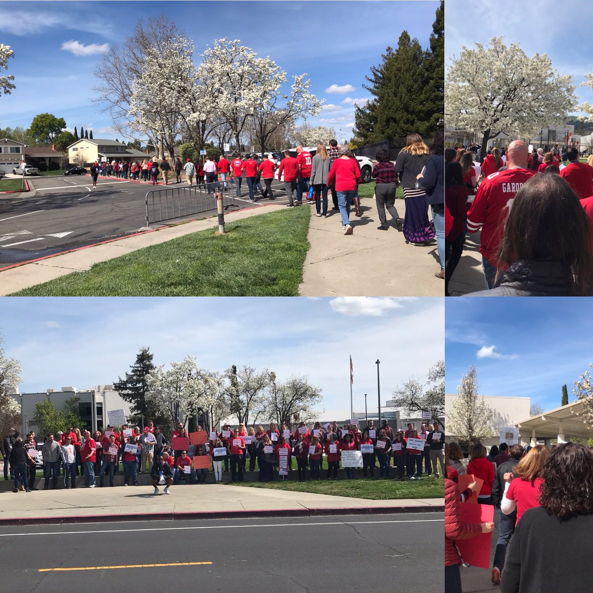 #Walkout at lunch today here at Cal High!  We stand #ForOurStudents and negotiating from #FactsNotFears!  Support San Ramon’s teachers! <a href="/WeAreCTA/">California Teachers Association</a> #Red4Ed