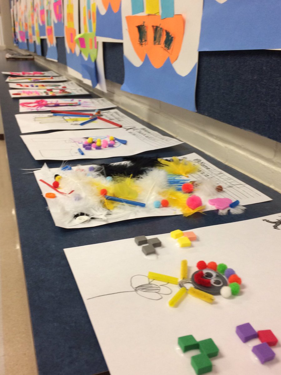 MarkhamK17's tweet photo. Kindergarten celebrated Dr Suess’s birthday week with time in #mattsmakerspace designing a new page for “There’s a Wocket in my Pocket” #MakeYourMark https://t.co/nhVRFlcq1e