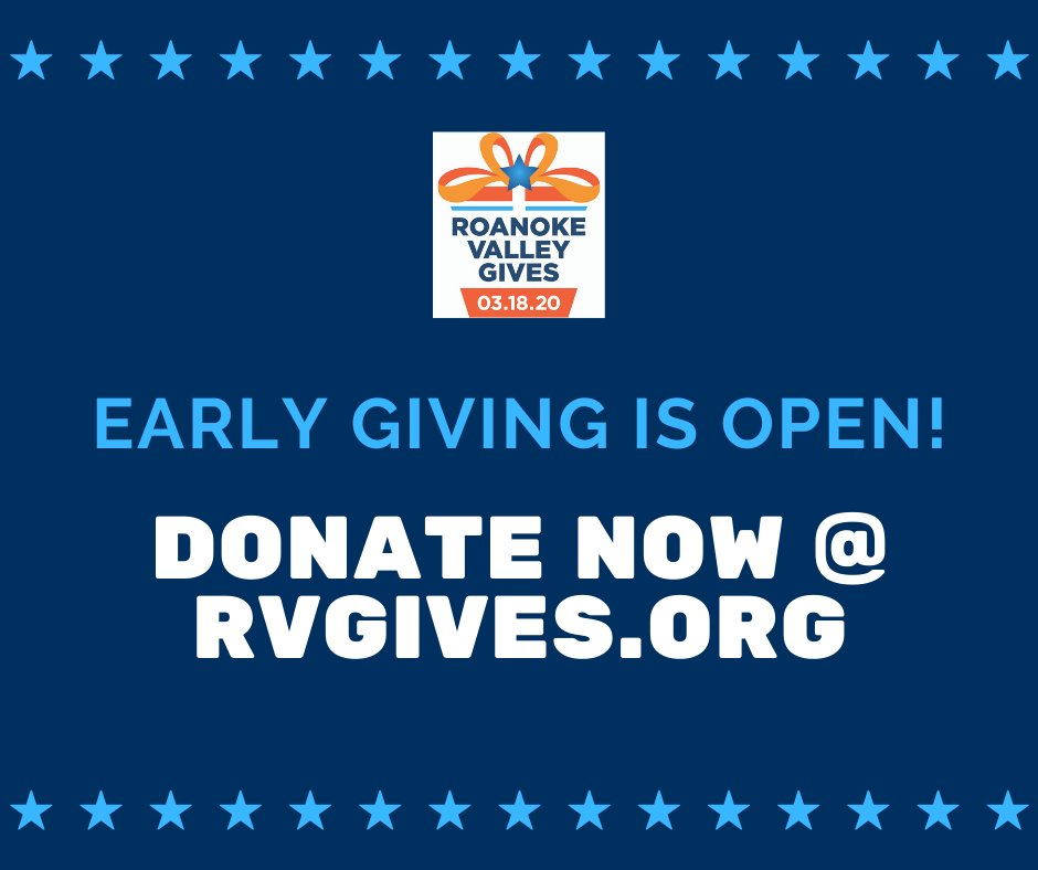 Early Giving will be open until March 17, 2020 at 11:59PM! Choose from over 150 local nonprofits and donate today @ rvgives.org! #rvgives20 #givewhereyoulive #earlygiving