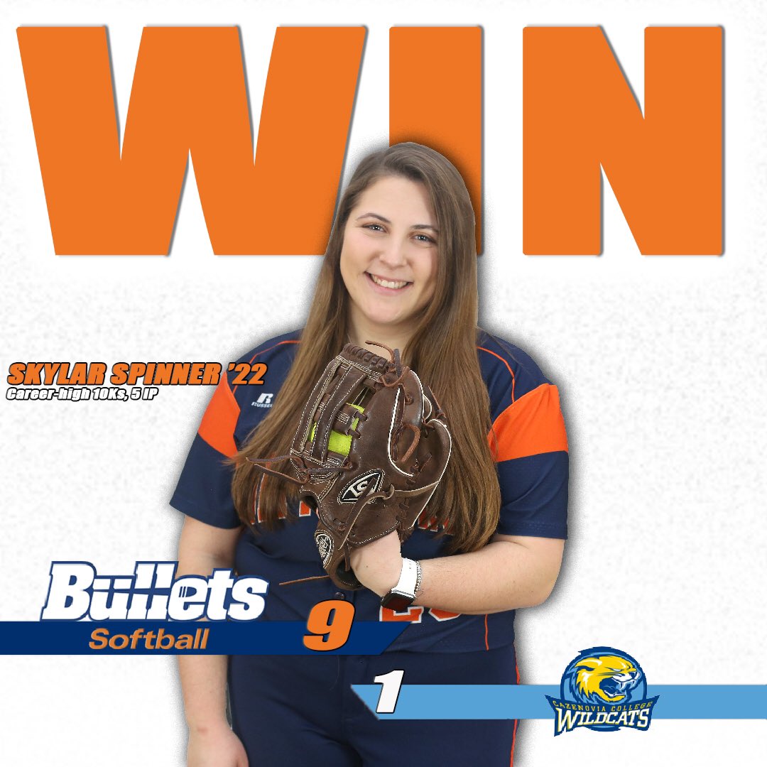 gburgbullets's tweet photo. Another 💪 pitching performance for @GburgSoftball1 was on full display for Skylar Spinner ‘22 as she threw a career-high 1️⃣0️⃣ strikeouts against Cazenovia! 🔥🤩 #GoBullets #BulletsSB #CentennialConf #d3sb #winner https://t.co/HSKEkV086S