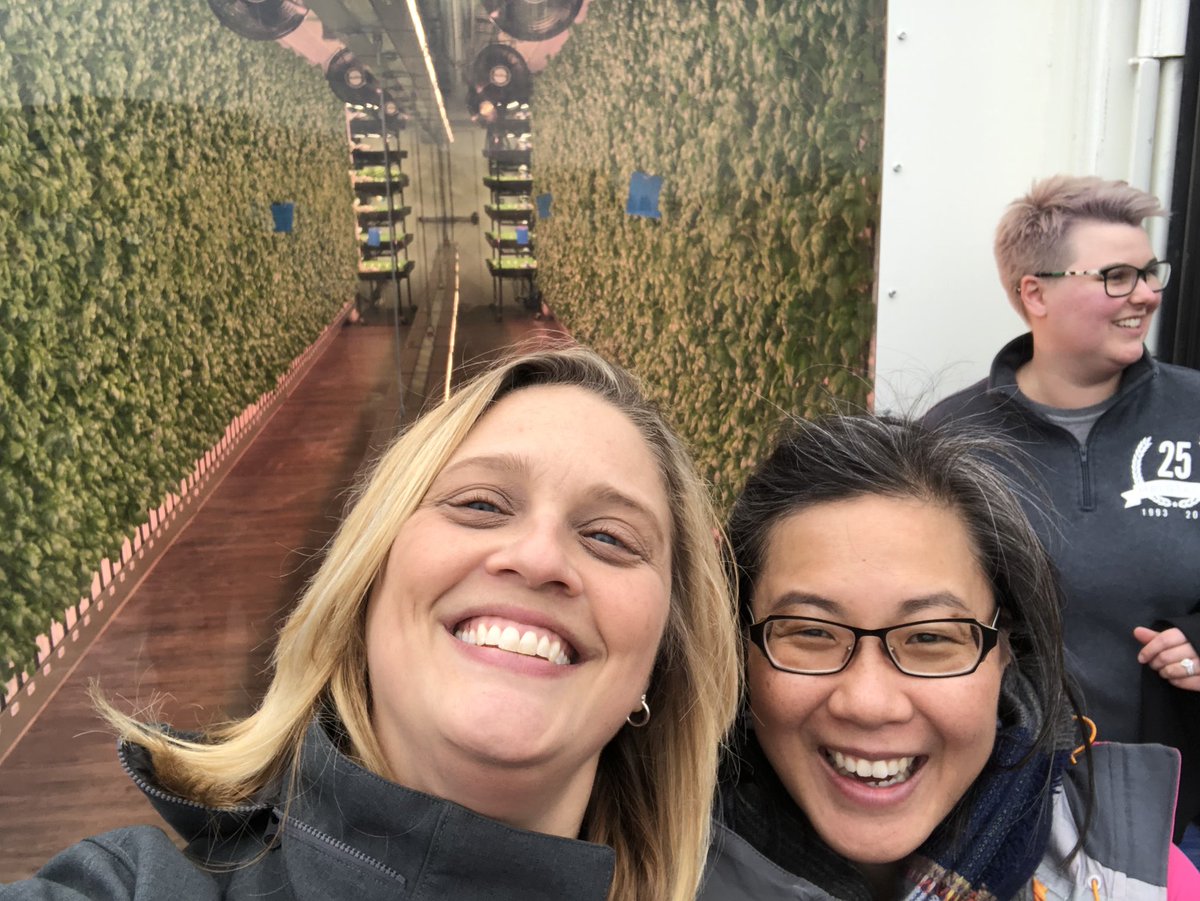 VogelWendi's tweet photo. Hanging w/ @GVSURMSC and @krispachla and @grohwer w/#MiSTEMNetwork looking at hydroponic herbs at SquareOne at Gordon Foods. https://t.co/EXX9l6NiLZ