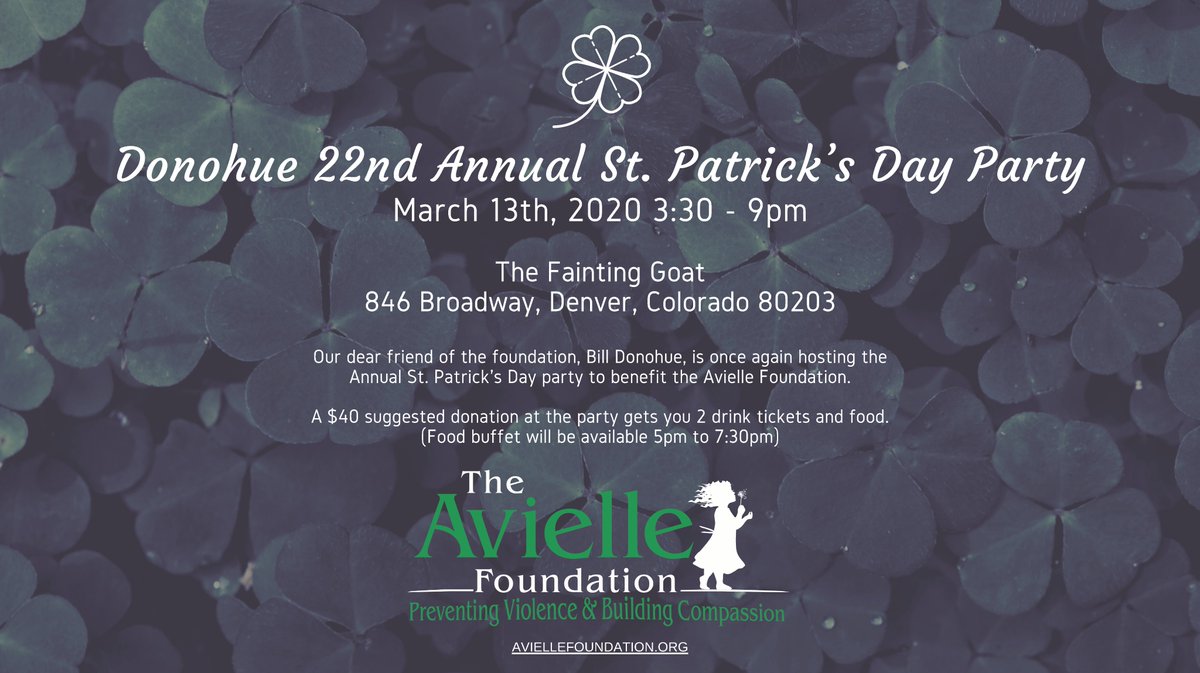 mhinnovationCU's tweet photo. We look forward to supporting our friends at the Avielle Foundation this Friday, March 13th at the Fainting Goat in Denver. #mentalhealth #behumane #buildingcompassion #brainhealth https://t.co/CPO2SrnpUr
