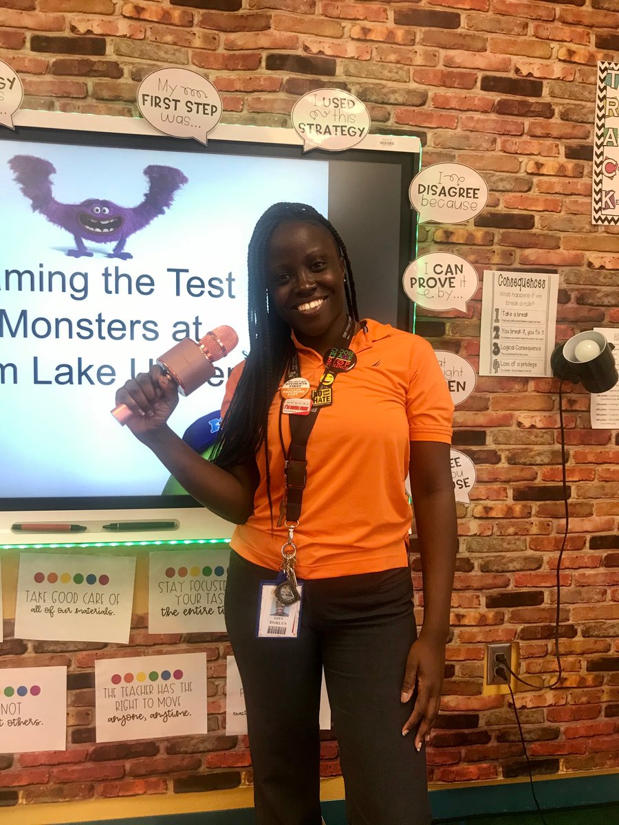 I had a blast presenting “Taming the Test Monsters @DreamLakeApopka University” to my 4th grade scholars in @JordanPotrzeba’s class. #testanxiety #tameyourtestmonsters #TPT #Pinterest #OCPS #schoolcounselor #wearorange #MSawareness