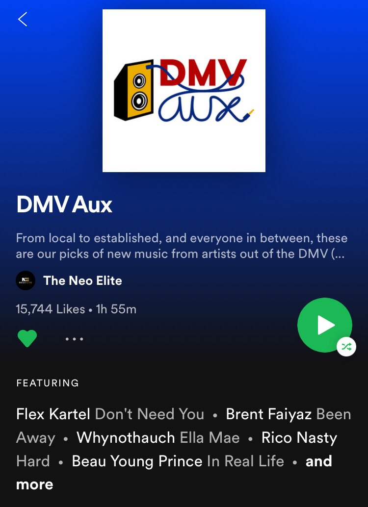 Some fresh Spotify listener playlists you can find #7DaysFlip on 

Thank you #LibertyMusicPR and <a href="/theneoelite/">The Neo Elite</a> 🎉💪🏾

#newmusic #newdmvmusic #trending #spotifyplaylists