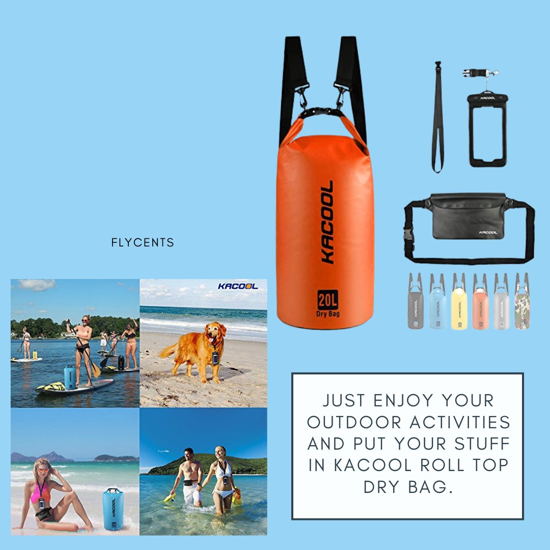 flycents's tweet photo. Made of sturdy and firm tarpaulin material, which is not only water-resistant, but light to carry. It is not easy to be tear, so it will last for years. Just enjoy your outdoor activities and put your stuff in KACOOL roll-top dry bag. 🚴🏼‍♂️ 🏖

Shop here: https://t.co/sTLI6000fi https://t.co/YpgKyC1wAG