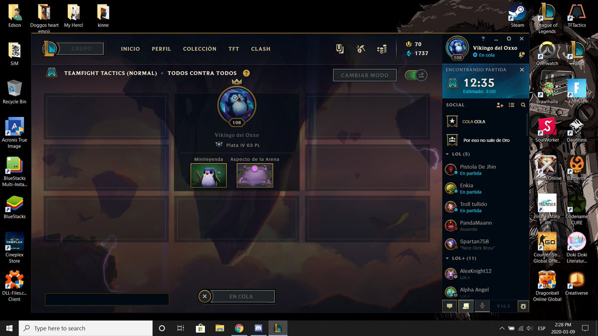 ChockYayer's tweet photo. 12 min y contando buscando partida de TFT, bro u ok? @TFT https://t.co/cptzEWPWPd