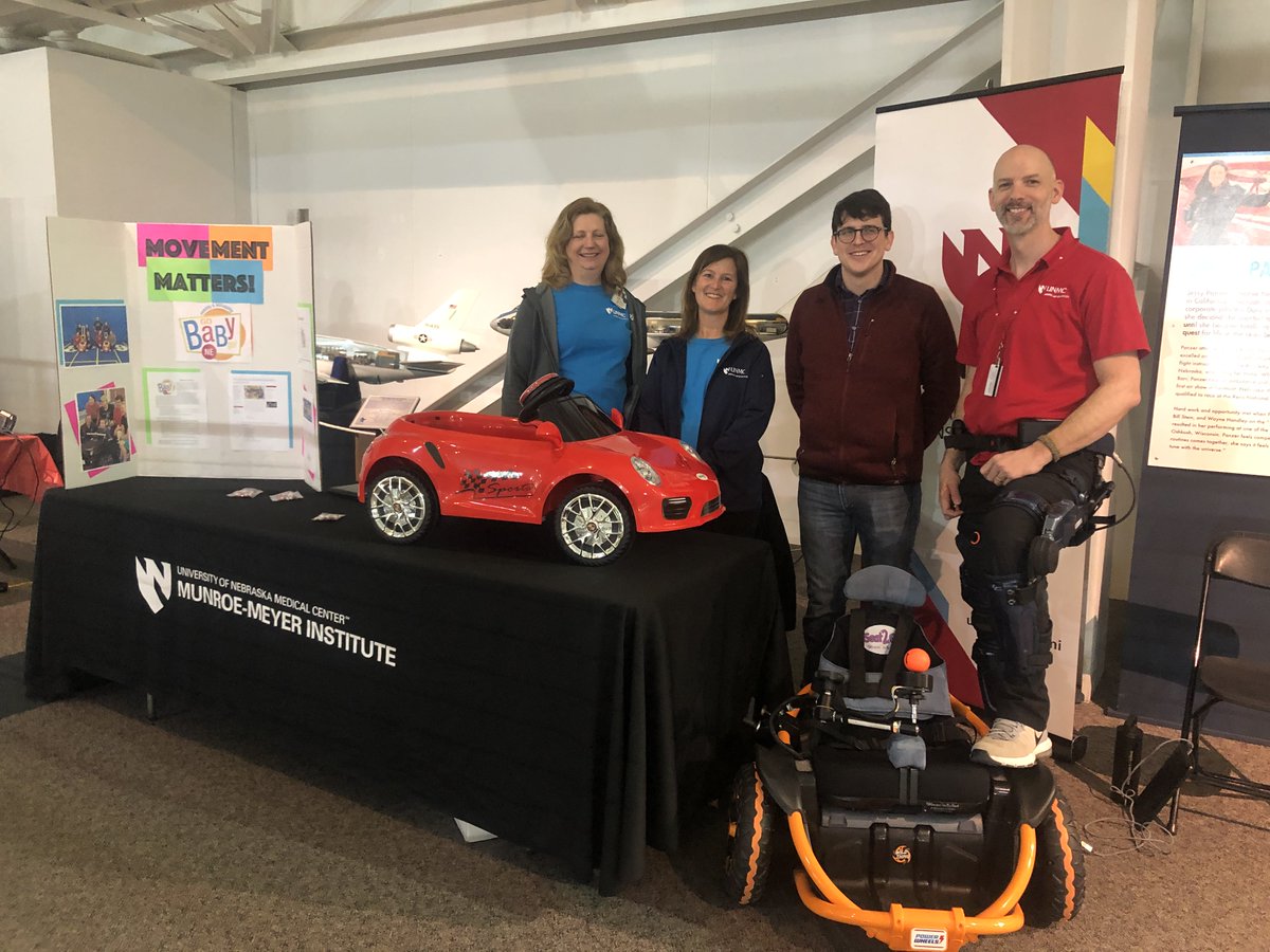 unmc_mmi's tweet photo. MMI PT sharing updates in #assistedmobility equipment at the NERobotics Expo: the long-adored #GoBabyGo car and our new fan favorite – the robotic exoskeleton.
@JEG_PhD @SandyWillettPT 
@NebEngineering #neroboticsexpo #nebengineering #gobabygoNE #mobility #unmcMMI #MMIpt https://t.co/tUu4k2KLdN