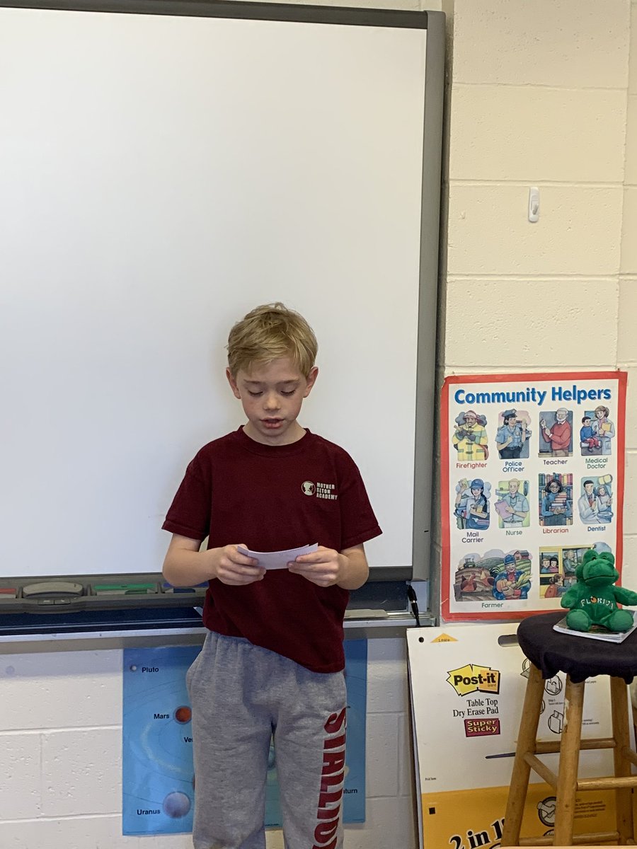 SetonMother's tweet photo. Grade 3A started their Biography Oral Reports this week. Today we learned about Benjamin Franklin, Steve Irwin, Lionel Messi, and Shirley Temple. #3Arocks #msa https://t.co/7miM2MILhU