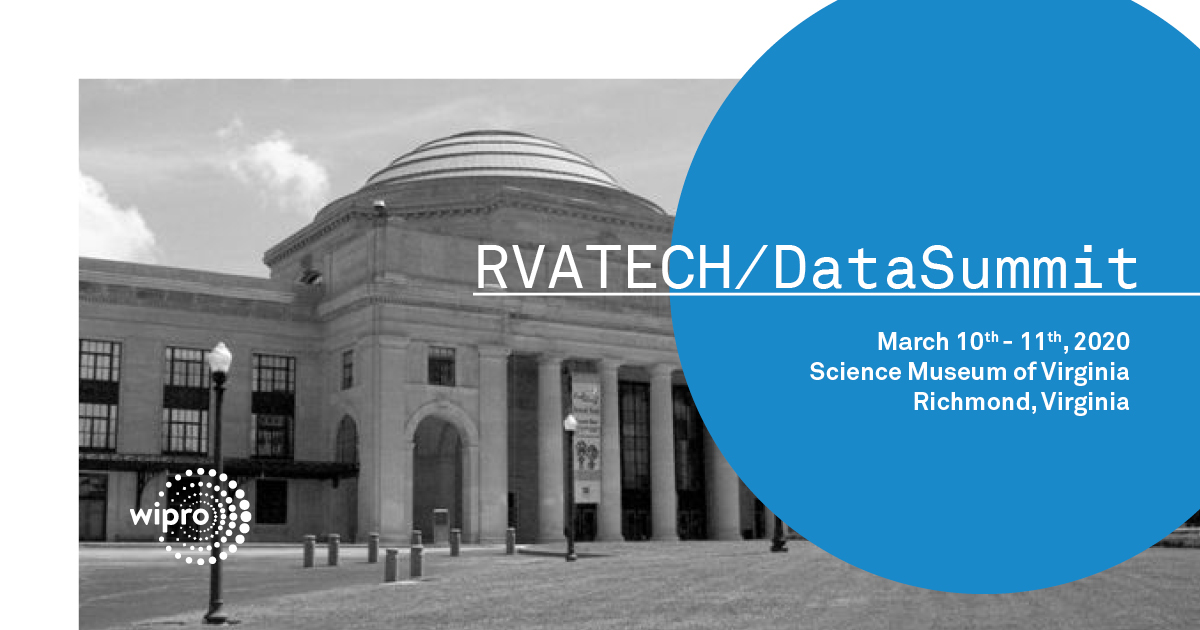 Wipro's tweet photo. Wipro is proud to be a title sponsor of the #RVATech #DataSummit2020. Meet with us to learn how data can be transformed into pertinent customer insights.
#WiproEngineeringStudio #RVADataSummit20 https://t.co/GftdUZVaKv