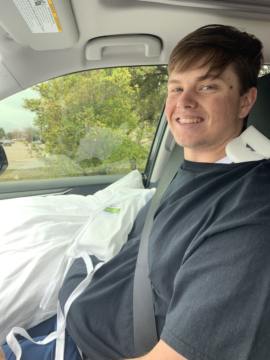 kidcrazed99's tweet photo. Pretty certain he won’t love this picture but headed home after @DylanHugley joined the Tommy John surgery club. When can I start rehab he says?  Gotta get back on that mound. #rehab #betterthanever #motivated https://t.co/DiXrzBrQdh