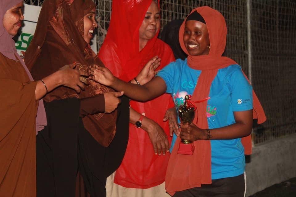 More than 30 female players representing the 17districts of benadir region celebrating on the international women’s day. It was a football challenge that we held for our community and  one of the players from #yaqshid district won the trophy 🏆 #EachForEqualChallenge #IWD2020
