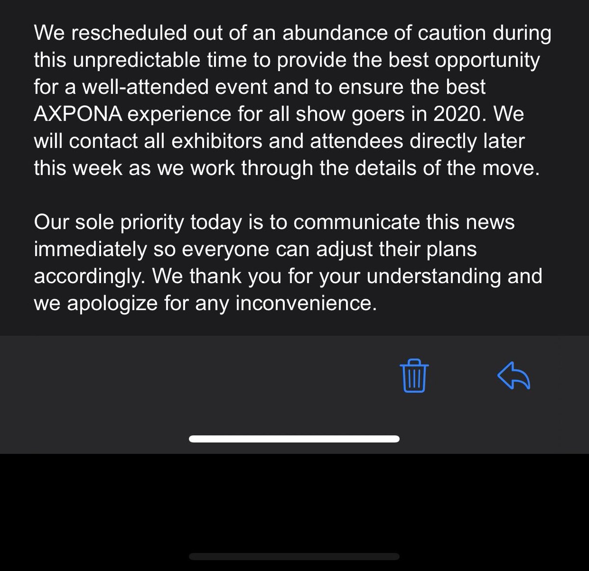 Listen2Listen's tweet photo. Axpona postponed till August 7-9 2020 for health and safety over Coronavirus concerns https://t.co/05PpyPTXgP