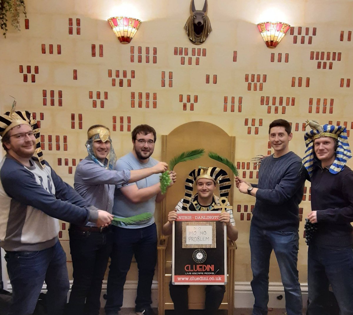 🦂 NO MO NO PROBLEM : Explorers Mark, David, Ewan, Callum, Tim &amp; David
#tombraided in 55 minutes!

Up for the challenge?
Book Now @ cluedini.co.uk

🕰 One Hour
🧩 One Room
🔑 One Mission